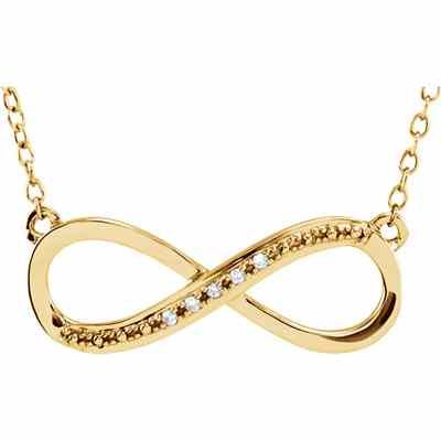14K Yellow Gold and Diamond Infinity Necklace -  - STLPD-651081Y