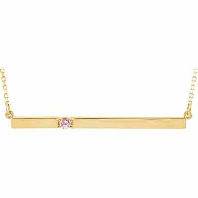 14K Yellow Gold Birthstone Bar Necklace -  - STLPD-86092-1Y