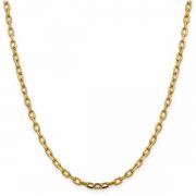 14K Gold Cable Link Chain Necklace, 3.7mm, 20"