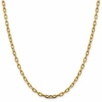 14K Yellow Gold Cable Chain Necklace, 3.7mm, 24"