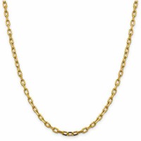 14K Yellow Gold Cable Chain Necklace, 3.7mm, 24"