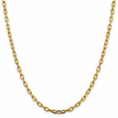 14K Yellow Gold Cable Chain Necklace, 3.7mm, 24" -  - QGCH-BC187-24