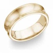 14K Yellow Gold Concave Wedding Band