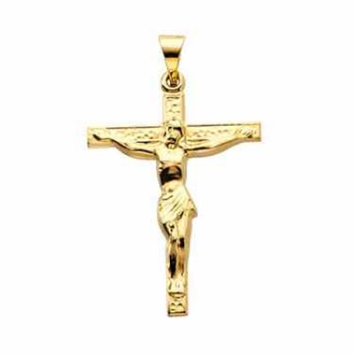 14K Yellow Gold Crucifix Pendant -  - STLCR-R4157114KY