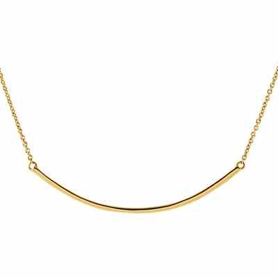 14K Yellow Gold Curved Bar Necklace -  - STLPD-86049Y