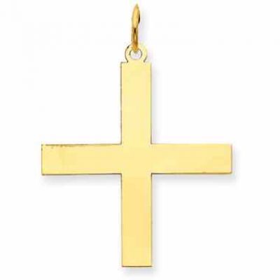 14K Yellow Gold Greek Cross Pendant -  - QGCR-XR978
