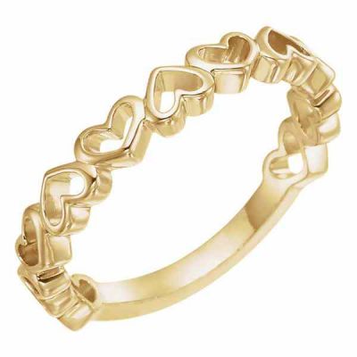 14K Yellow Gold Open Heart Ring -  - STLRG-51574Y