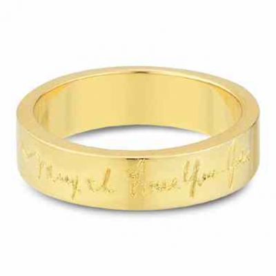 14K Yellow Gold, Personalized Handwriting Wedding Band -  - WVR-905-Y