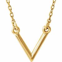 14K Yellow Gold Petite "V" Necklace