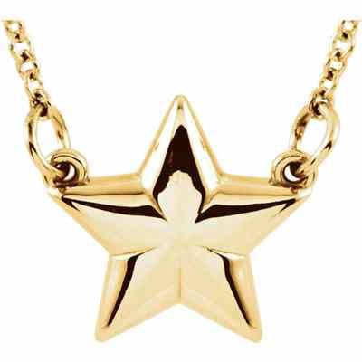 14K Yellow Gold Star Necklace -  - STLPD-85931Y