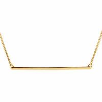 14K Yellow Gold Straight Bar Necklace