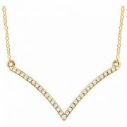 14K Yellow Gold "V" Shape Diamond Necklace