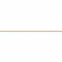 18K Gold Box Chain Necklace, 1mm