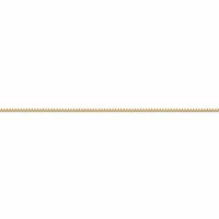 18K Gold Box Chain Necklace, 1mm