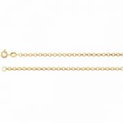 18K Gold Rolo Chain Necklace, 1mm