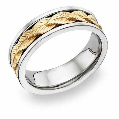 Leaf Design Wedding Band Ring -  - WBAND-26