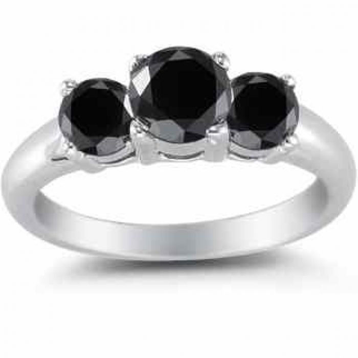 black diamond 3 carat ring