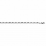 2.5mm Rope Bracelet, 14K White Gold