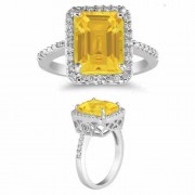 2.75 Carat Citrine and Diamond Cocktail Ring