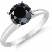 2 Carat Black Diamond Solitaire Ring