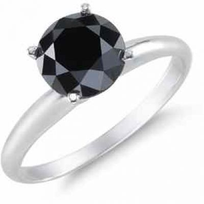 2 Carat Black Diamond Solitaire Ring -  - bdrg-7