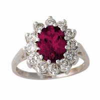 2 Carat Ruby and Diamond Flower Ring