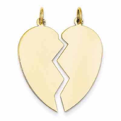 2-Piece Heart Charm Pendant in 14K Yellow Gold -  - QGPD-D328
