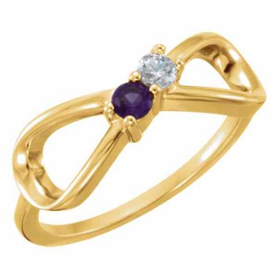 2-Stone Custom Gemstone Infinity Ring -  - STLRG-71679Y2