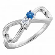 2-Stone Personaliazed Infinity Ring, Sterling Silver