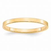 2mm Flat Wedding Band Ring in 14K Gold