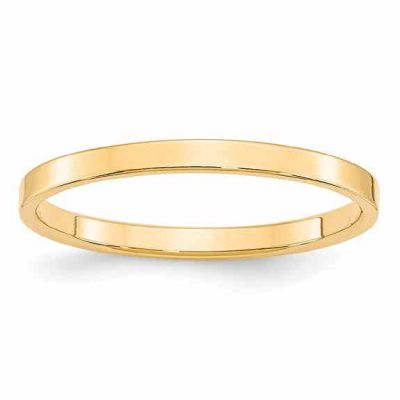 2mm Flat Wedding Band Ring in 14K Gold -  - AOGWB-FLAT2MMY