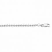2mm Sterling Silver Diamond Cut Rope Bracelet