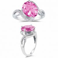 3.10 Carat Pink Topaz and Diamond Ring