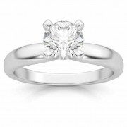 3/4 Carat Diamond Solitaire Ring, 14K White Gold