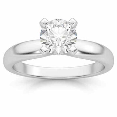 3/4 Carat Diamond Solitaire Ring, 14K White Gold -  - DSR1-075
