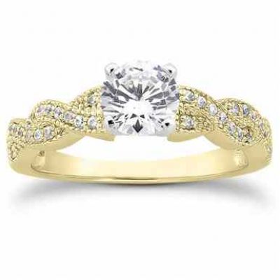 1 Carat Diamond Twist Engagement Ring, 14K Yellow Gold -  - US-ENS3031Y-75