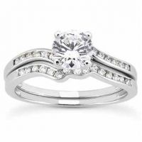 1 Carat Modern Diamond Bridal Wedding Ring Set