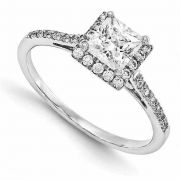 3/4 Carat Princess-Cut Diamond Halo Engagement Ring