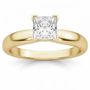 3/4 Carat Princess Cut Diamond Solitaire Ring, 14K Gold