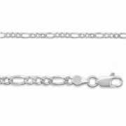 3.5mm Sterling Silver Figaro Link Bracelet