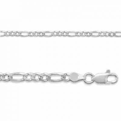 3.5mm Sterling Silver Figaro Link Bracelet -  - MMA-F100B