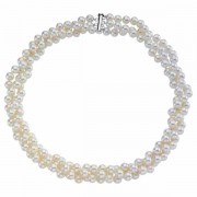 3-Row Freshwater Cultured Pearl Necklace in Silver