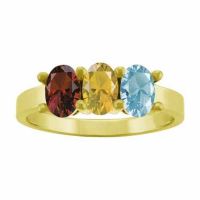 3 Stone Custom Gemstone Mother's Ring in Gold