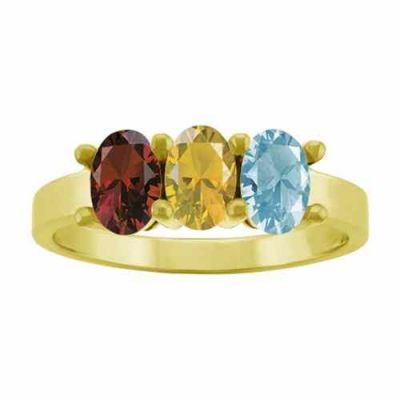 3 Stone Custom Gemstone Mother s Ring in Gold -  - MNDL-F733-3Y