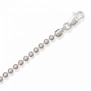3mm Bead Chain Necklace, Sterling Silver