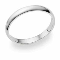 10K White Gold 3mm Plain Wedding Band Ring