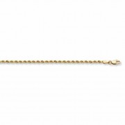 3mm Rope Bracelet, 14K Solid Gold