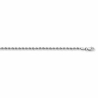 3mm Rope Bracelet, 14K White Gold