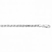 3mm Sterling Silver Diamond Cut Rope Bracelet