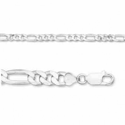 4.5mm Sterling Silver Figaro Link Bracelet -  - MMA-F120B